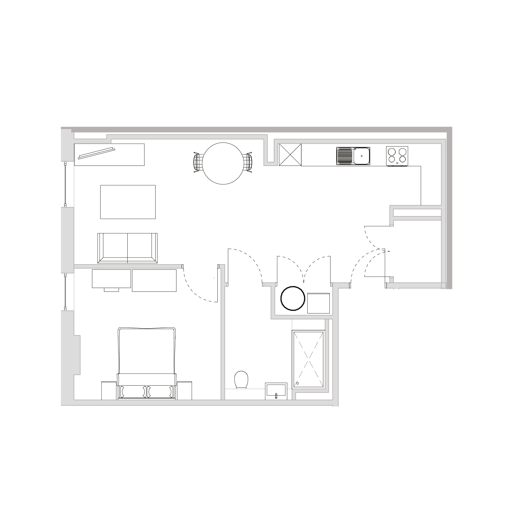 An illustration of the floor plan for a Type A apartment.