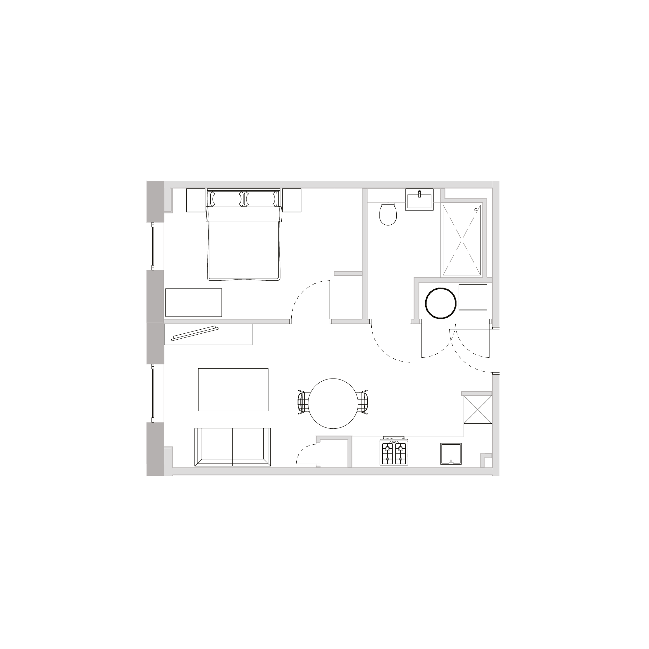 An illustration of the floor plan for a Type C apartment.