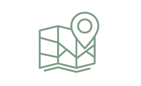 An icon showing a map with a point of interest marked.