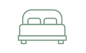 An icon showing a bed.