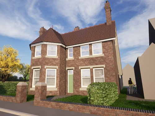 An image showing an artist's impression of the front of the Bramley property