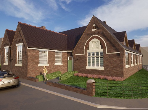 An image showing an artist's impression of the front of the Dunsfold property