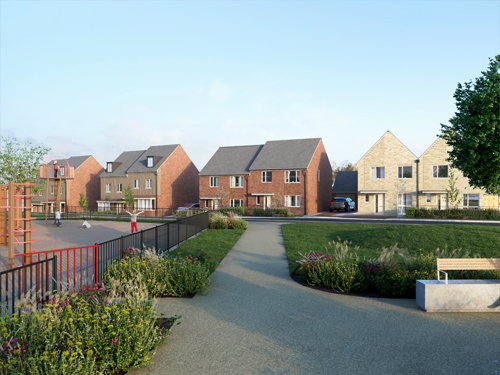 Image of the development at Donnington Wood Way.